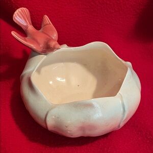 Vintage Royal Copley Ceramic Bowl Tulip Petal Shape with Bird Small Planter